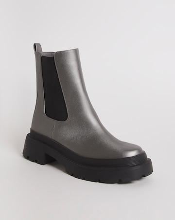 Cady Metallic Chunky Chelsea Ankle Boots Extra Wide EEE Fit