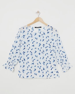 French Connection Betsy Crepe 3/4 Sleeve Top