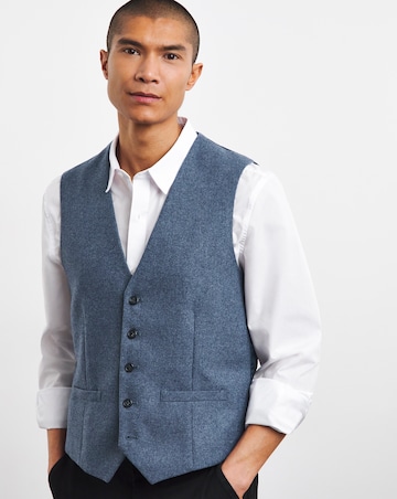 Light Blue Donegal Regular Fit Waistcoat