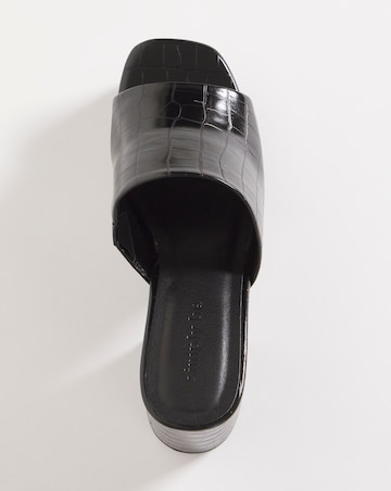 Parla Mule Heeled Platform Sandals Ex Wide Fit