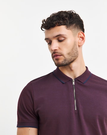 Textured Tipped Pique Polo Long