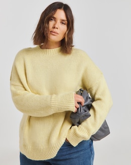 Yellow Exposed Seam Mock Neck Jumper