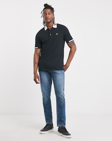 Lyle & Scott Short Sleeve Half Tipped Polo - Navy