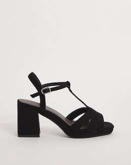 Donna T Bar Platform Sandal - Wide Fit (E)