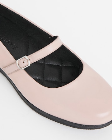 Heavenly Soles Annette Mary Jane Flat Leather Ballerina - Wide Fit (E)