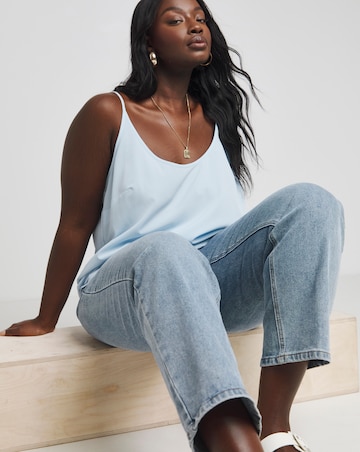 Simply Be Light Blue Scoop Neck Cami