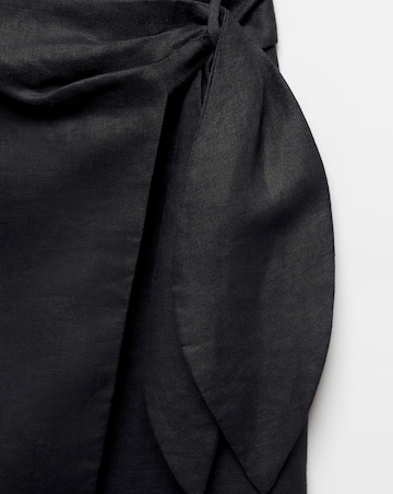 Mango Bow Wrap Linen Skirt