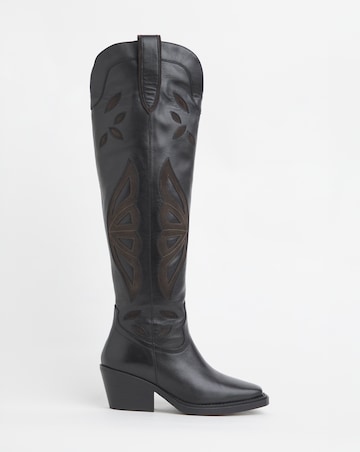 Tex Leather Over the Knee Western Boots - Extra Wide Fit (EEE) & Curvy Calf