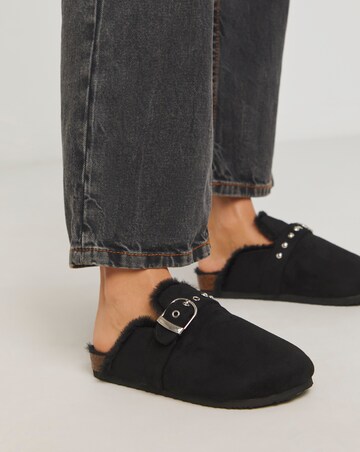 Franny Closed Toe House Shoe With Buckle Detail - Extra Wide Fit (EEE)