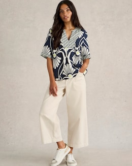 White Stuff Ash Linen Blend Top