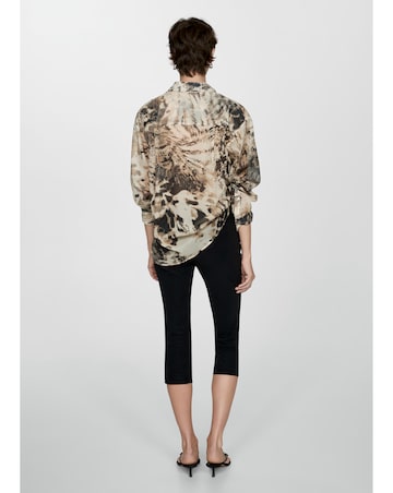 Mango Semi Sheer Animal Print Shirt