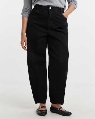 Simply Be Black Barrel Leg Jean