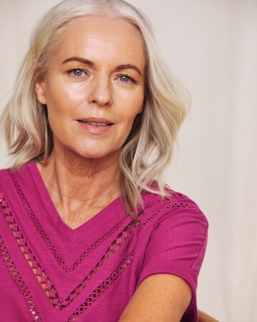 Julipa Pure Cotton Lace Trim T-Shirt