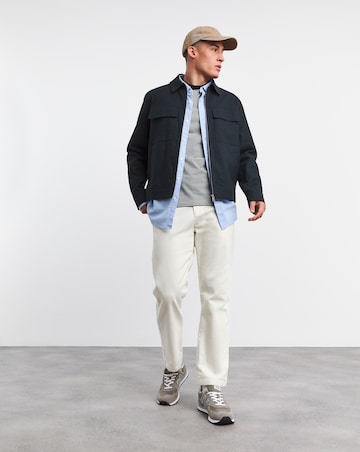 Navy Linen Blend Jacket
