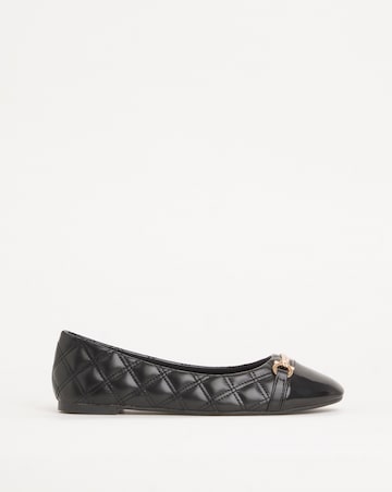 Indiyaya Toe Cap Snaffle Ballerina Shoes - Extra Wide Fit (EEE)