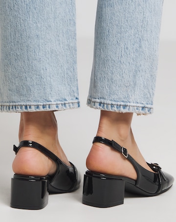 Heavenly Soles Analise Block Heel Slingback Mary Jane - Wide Fit (E)
