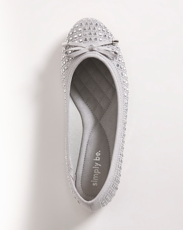 Charlize Embellished Ballerina Shoes - Wide Fit (E)