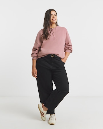 Simply Be Rose Pink Henley Sweatshirt