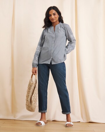 Anise Coralie Embroidered Sleeve Blouse