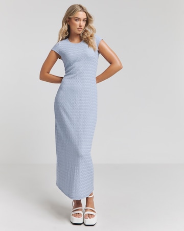 Simply Be Blue Textured Jersey Column Dress