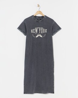 Simply Be Acid Wash Short Sleeve Graphic T-Shirt Dress