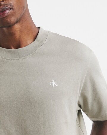 Calvin Klein Jeans Short Sleeve Back Painted Logo T-Shirt - Beige