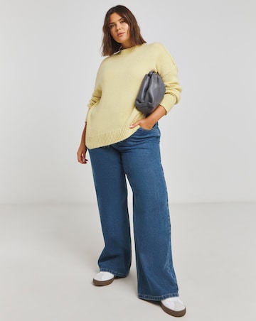 Yellow Exposed Seam Mock Neck Jumper
