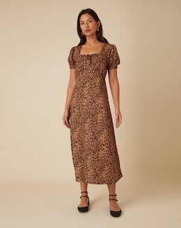 Nobody's Child Prairie Midi Leopard Dress