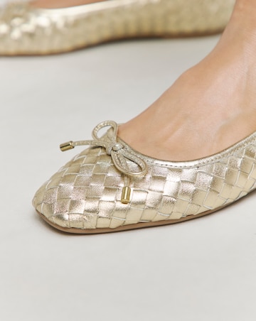 Monaco Woven Leather Ballerinas - Extra Wide Fit (EEE)