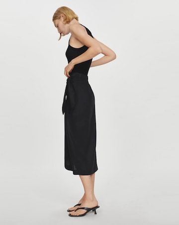 Mango Bow Wrap Linen Skirt