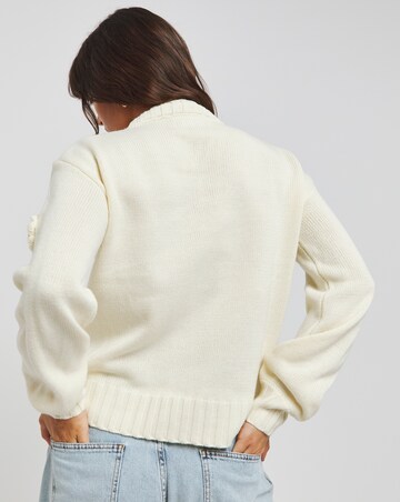 Lovedrobe Cream Floral Applique Jumper
