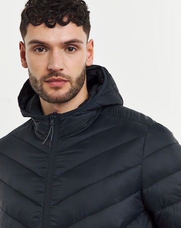 Navy Lightweight Hooded Padded Jacket