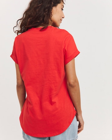 Longline Short Sleeve Curved Hem Top