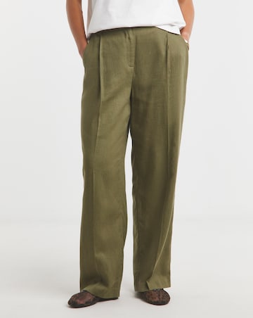 Simply Be Khaki Linen Blend Wide Leg Co-ord Trousers