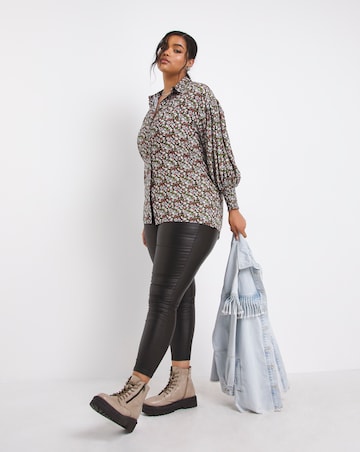 Multi Floral Long Sleeve Dipped Back Shirt