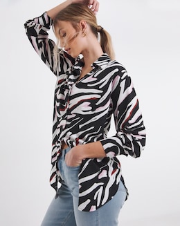 Simply Be Abstract Zebra Print Value Shirt