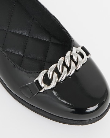 Heavenly Soles Marilyn Chain Trim Ballerina - Wide Fit (E)