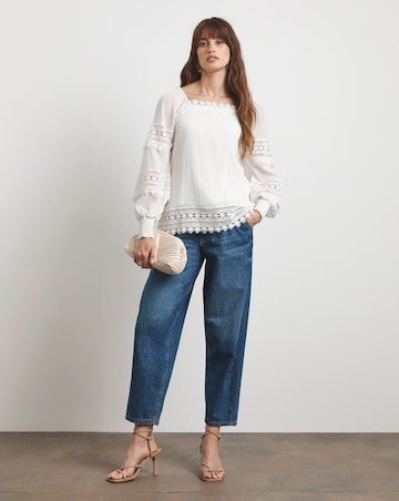 Joanna Hope Crinkle Blouse With Premium Trims