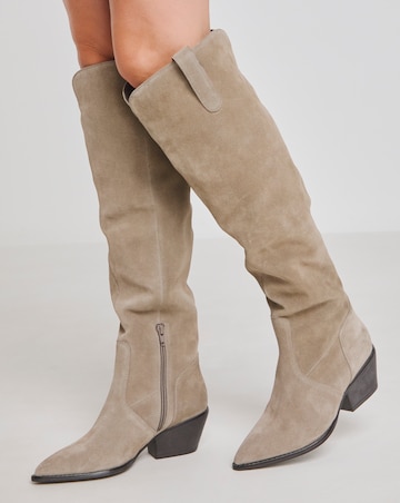 Kairo Suede Multi Wear Western Boots - Extra Wide Fit (EEE) & Super Curvy Calf