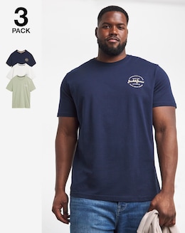Jack &amp; Jones Forest 3 Pack Crew Neck T-Shirt