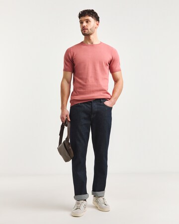 Pink Knitted Short Sleeve T Shirt