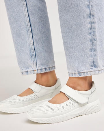 Rochelle Leather Bar Trainers - Wide Fit (E)