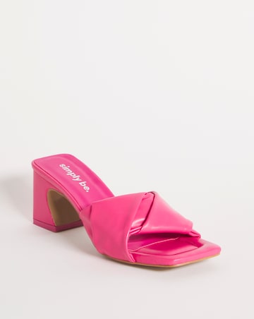 Dakota Volume Block Heeled Mule Sandals - Wide Fit (E)