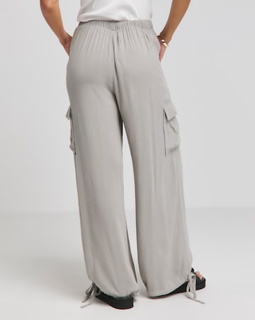 Simply Be Grey Crinkle Utility Trousers