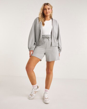 Grey Marl Zip Through Hoodie