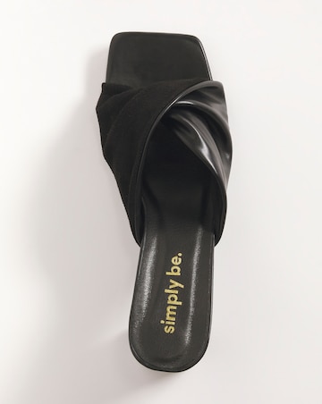 Enya Twist Heeled Mule Sandals - Extra Wide Fit (EEE)