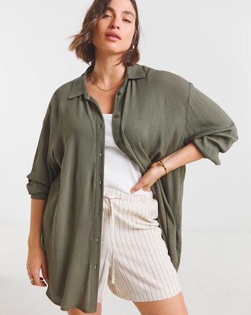 Simply Be Khaki Crinkle Shirt
