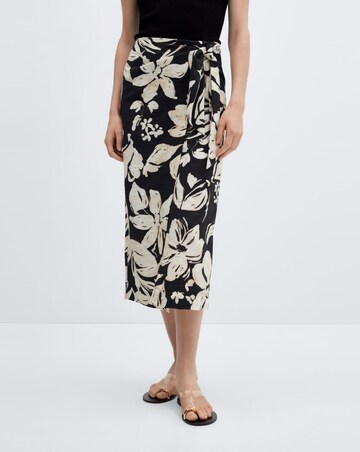 Mango Pareo Floral Wrap Midi Skirt