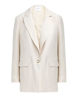Simply Be Stone Linen Single Breasted Relaxed Blazer
