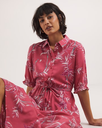 Tie Waist Midi Shirt Dress